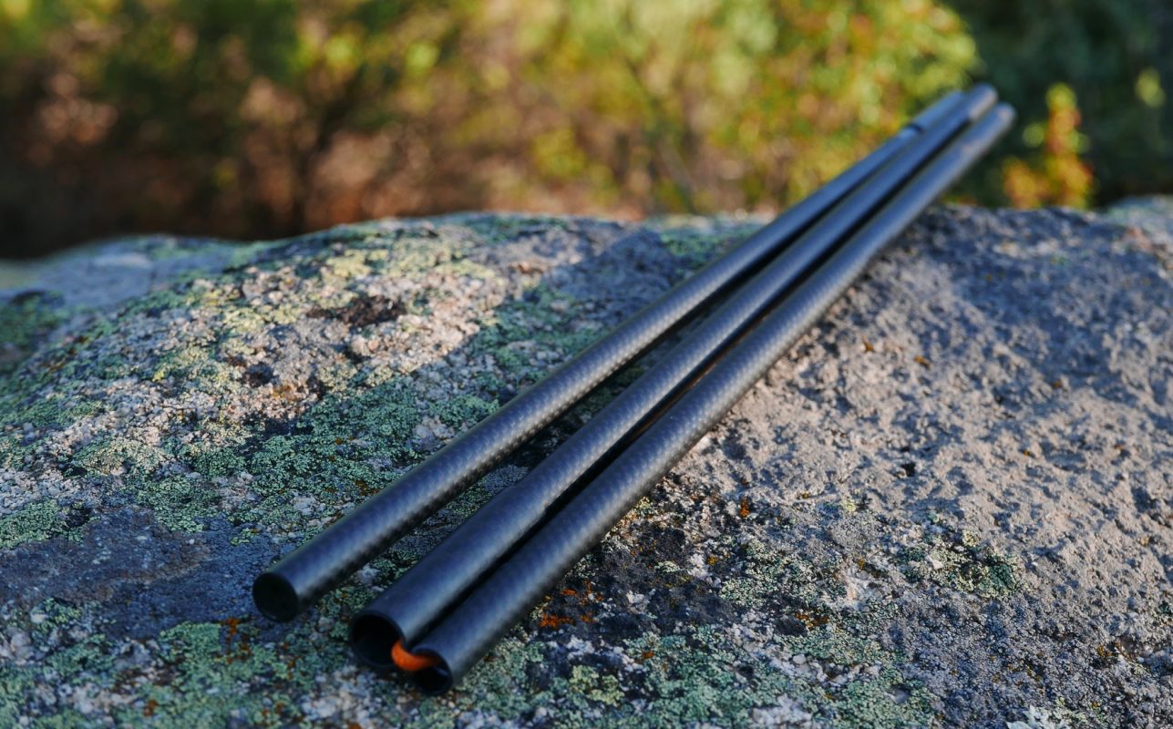 Carbon Fiber Poles Tent Carbon Fiber Poles. Carbon fiber Hand made 60 grs 125 cm 3 parts